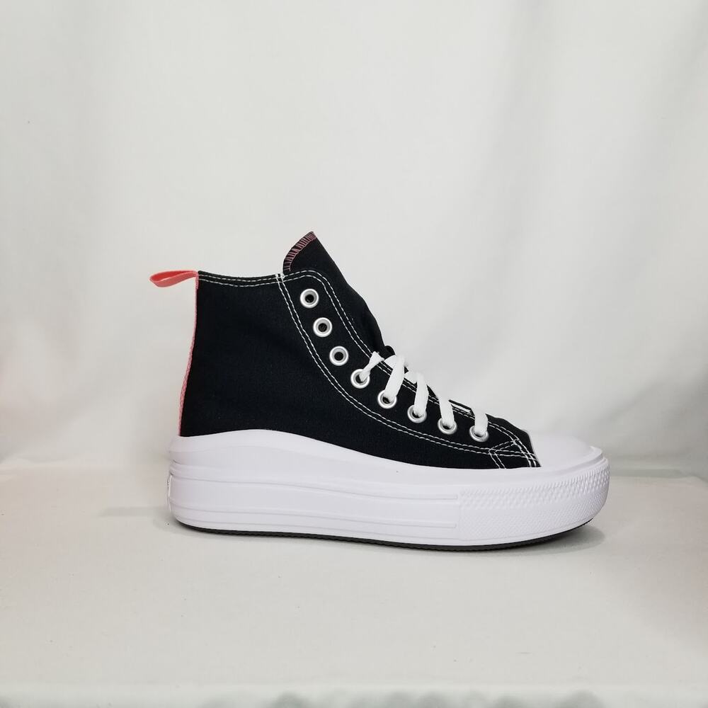 Converse CTAS Move Canvas  HI Top Sneakers Women's  7.5 Black Pink  271716C NEW - Picture 2 of 7
